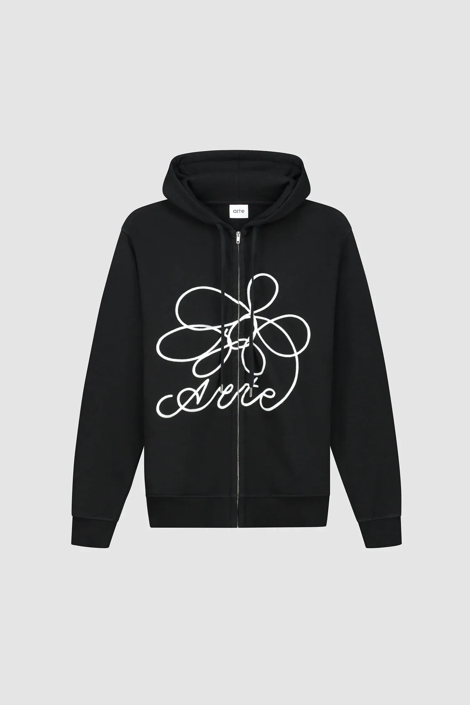 Arte Antwerp - Flower Logo Zip Hoodie - Black