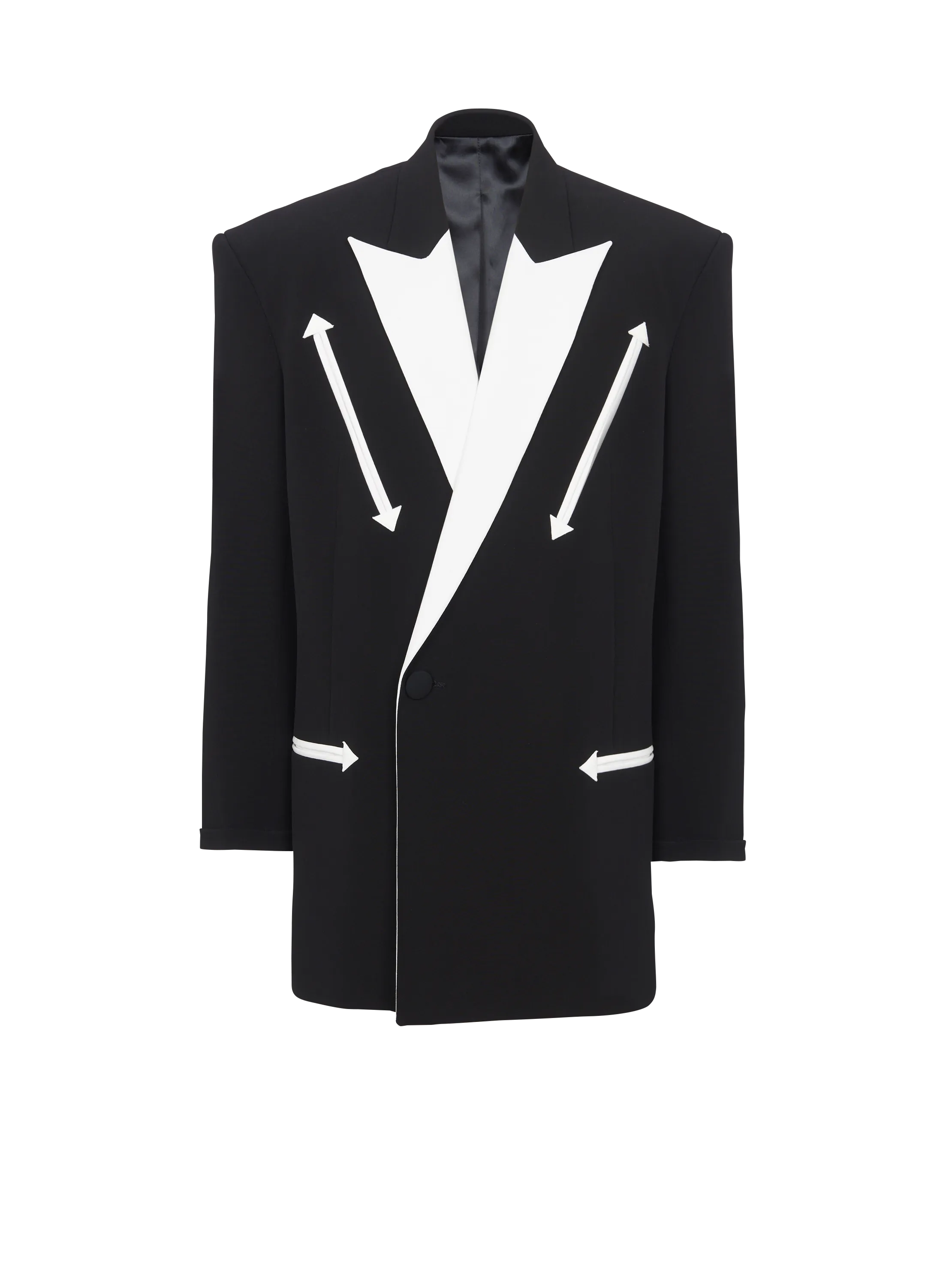BALMAIN  Veste blazer western en crêpe - Noir