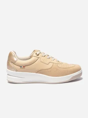 Baskets Femme Fabriquées en France Cuir Beige tbs