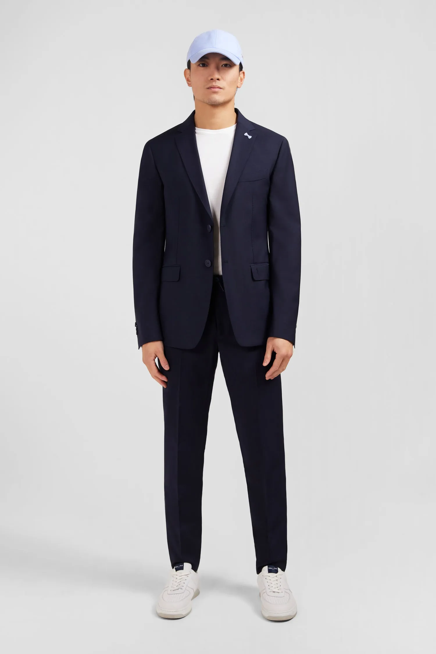 Blazer bleu foncé détails noeud en relief