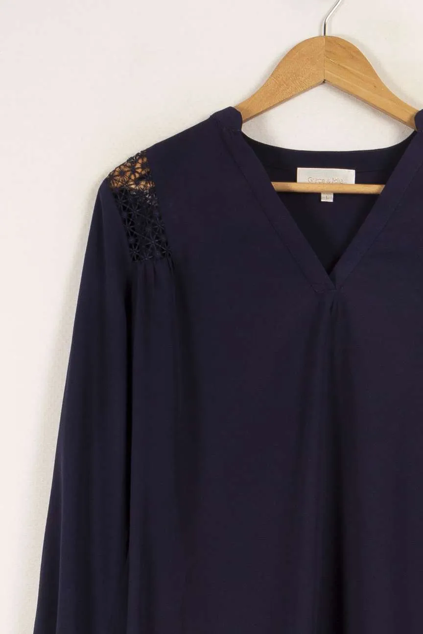 Blouse bleue foncée - Taille L/40