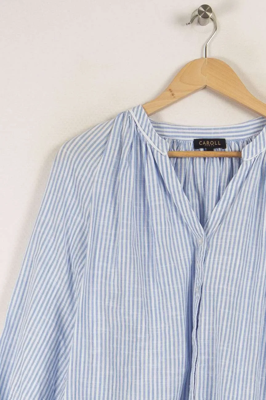Blouse bleue à rayures blanches - Taille S/36