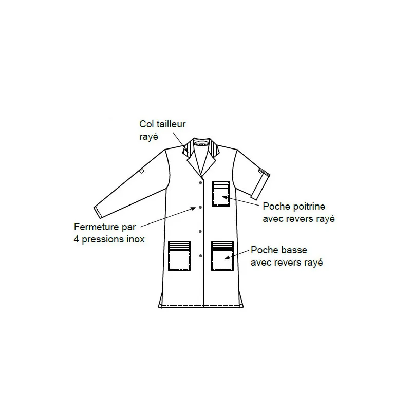 Blouse de travail femme manches réglables - SNV LOLA