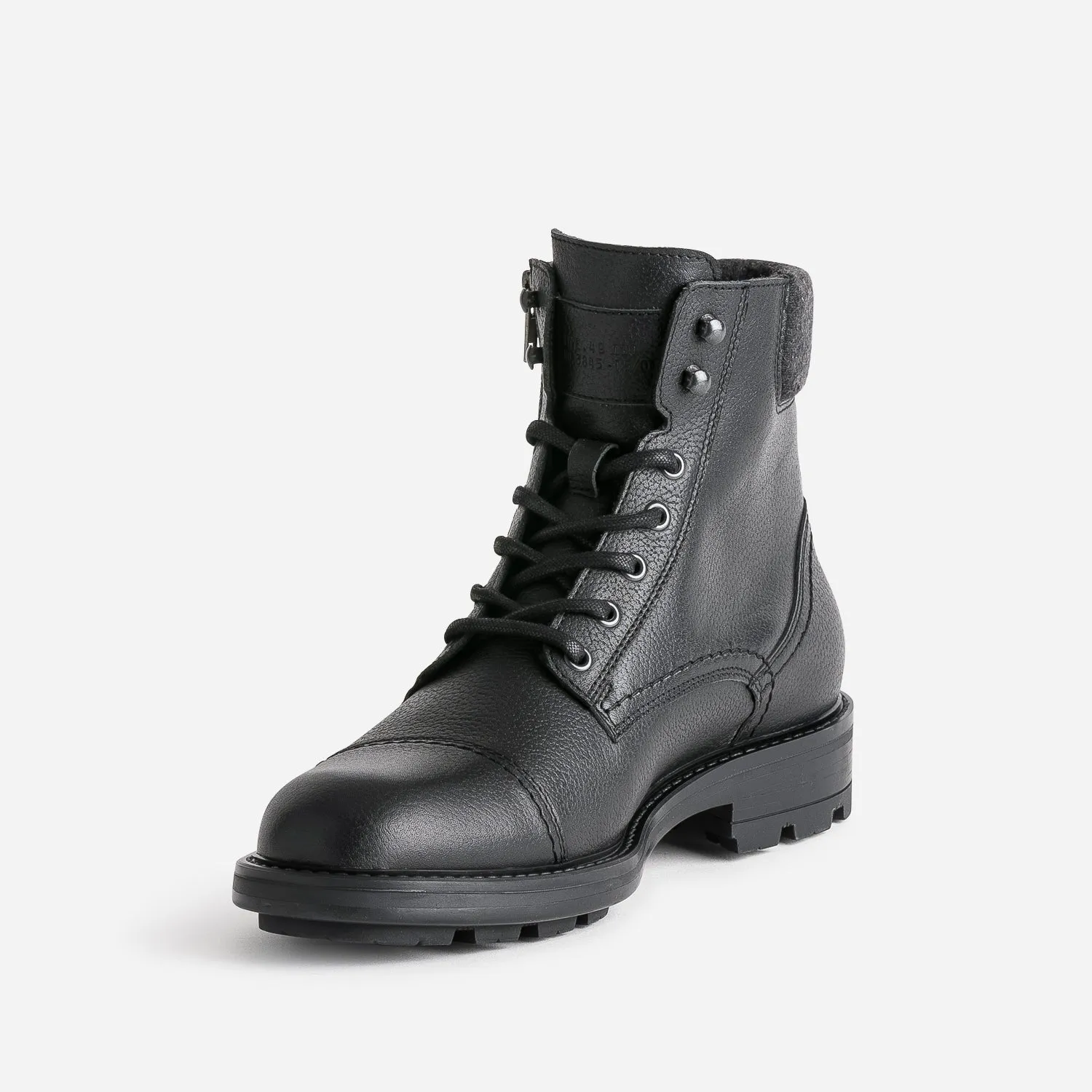 Boots à lacet noir en cuir - Boots Homme | ERAM