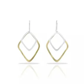 Boucles d'oreilles fines losanges RAS dorées