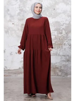 Burgundy - Modest Dress