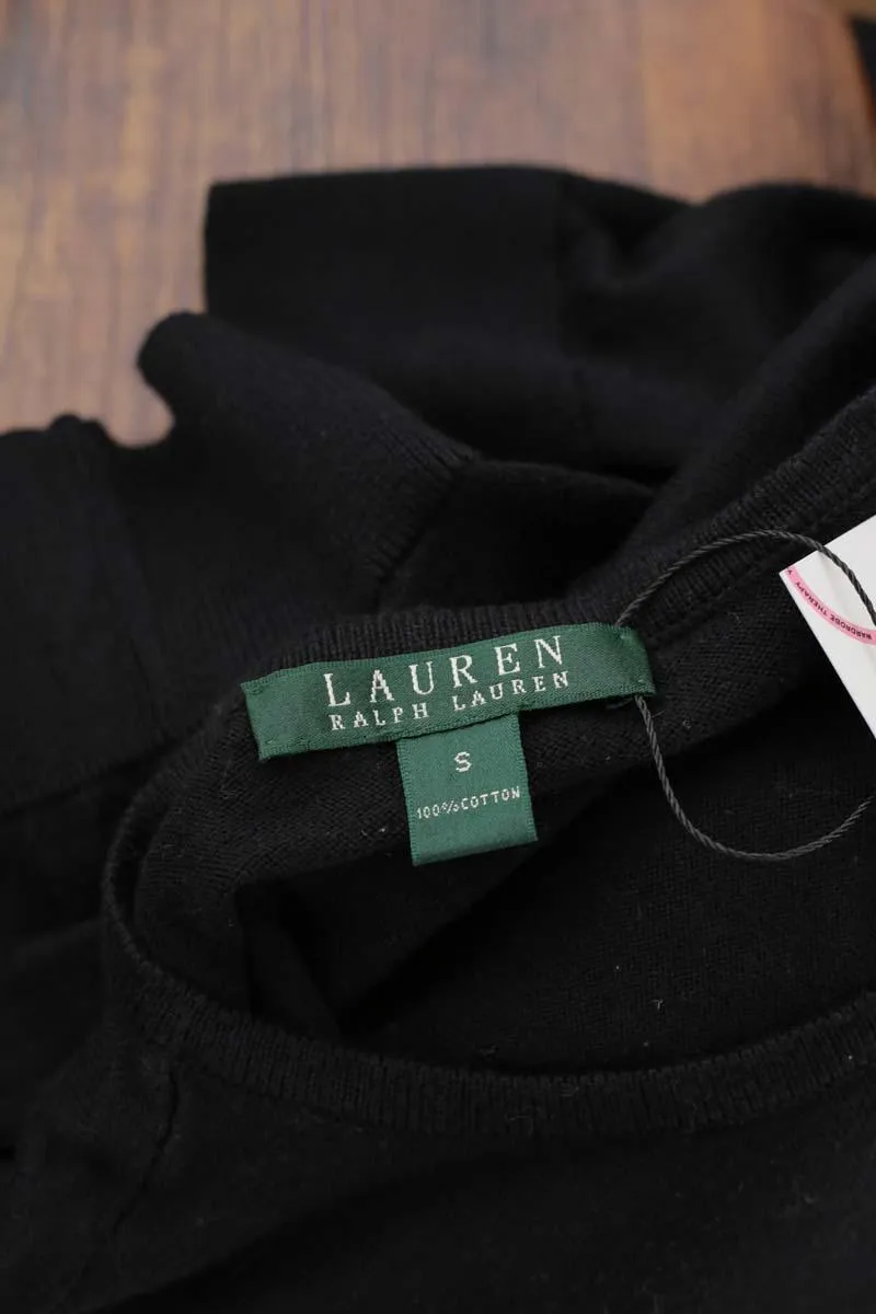 Cardigan en coton Ralph Lauren noir. Matière principale coton. Taille 36.
