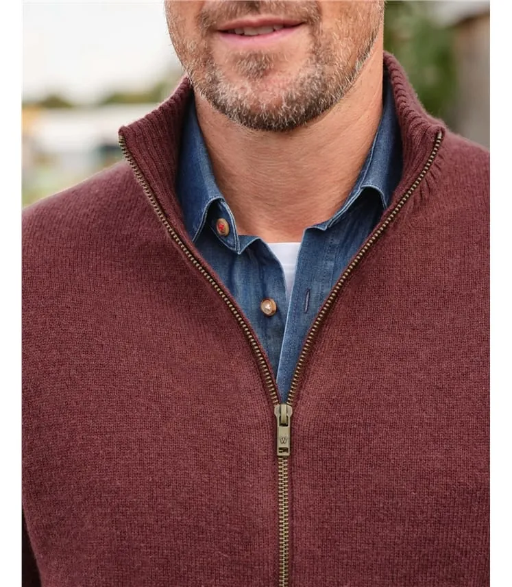 Cardigan Lincoln à fermeture éclair - Homme - Laine d’agneau certifiée 100% RWS