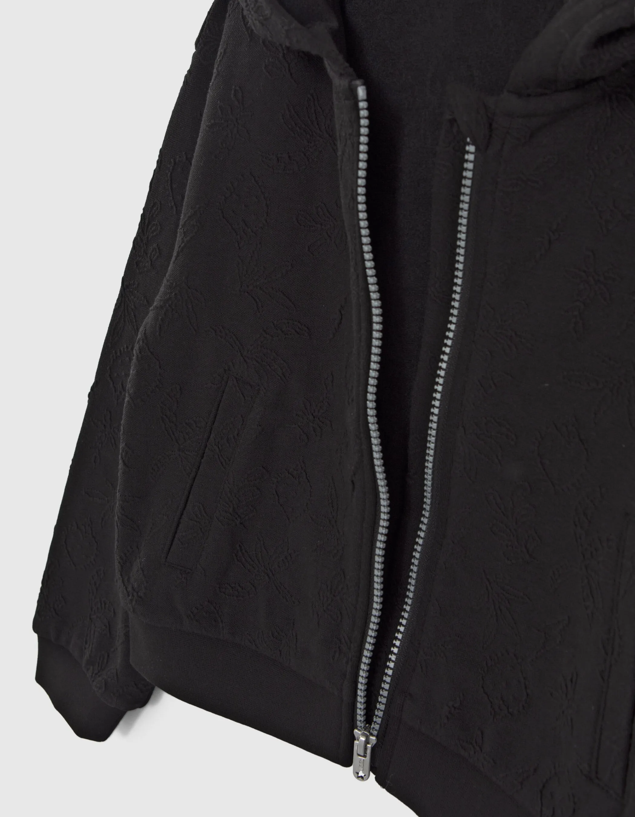 Cardigan noir molleton jungle rock fille