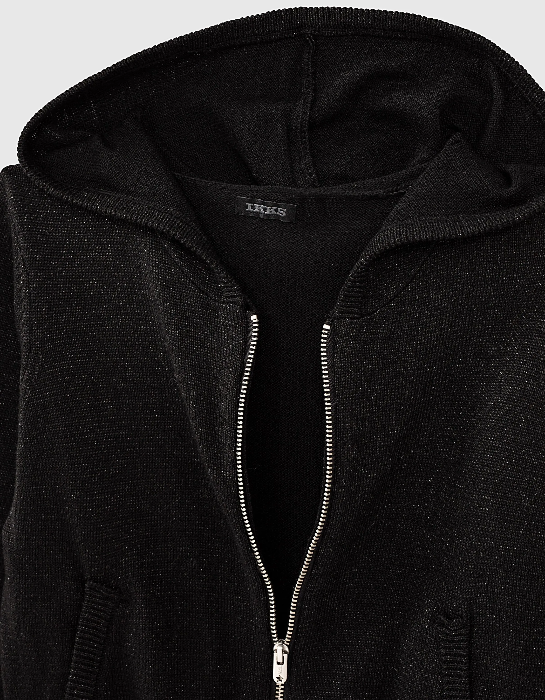 Cardigan noir tricot lurex à chevrons-bijou fille