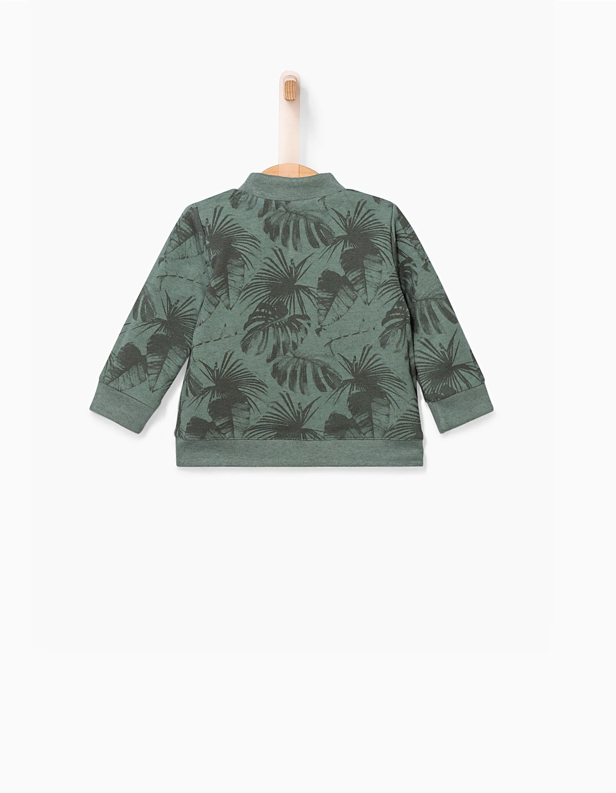 Cardigan réversible kaki et gris bébé garçon 