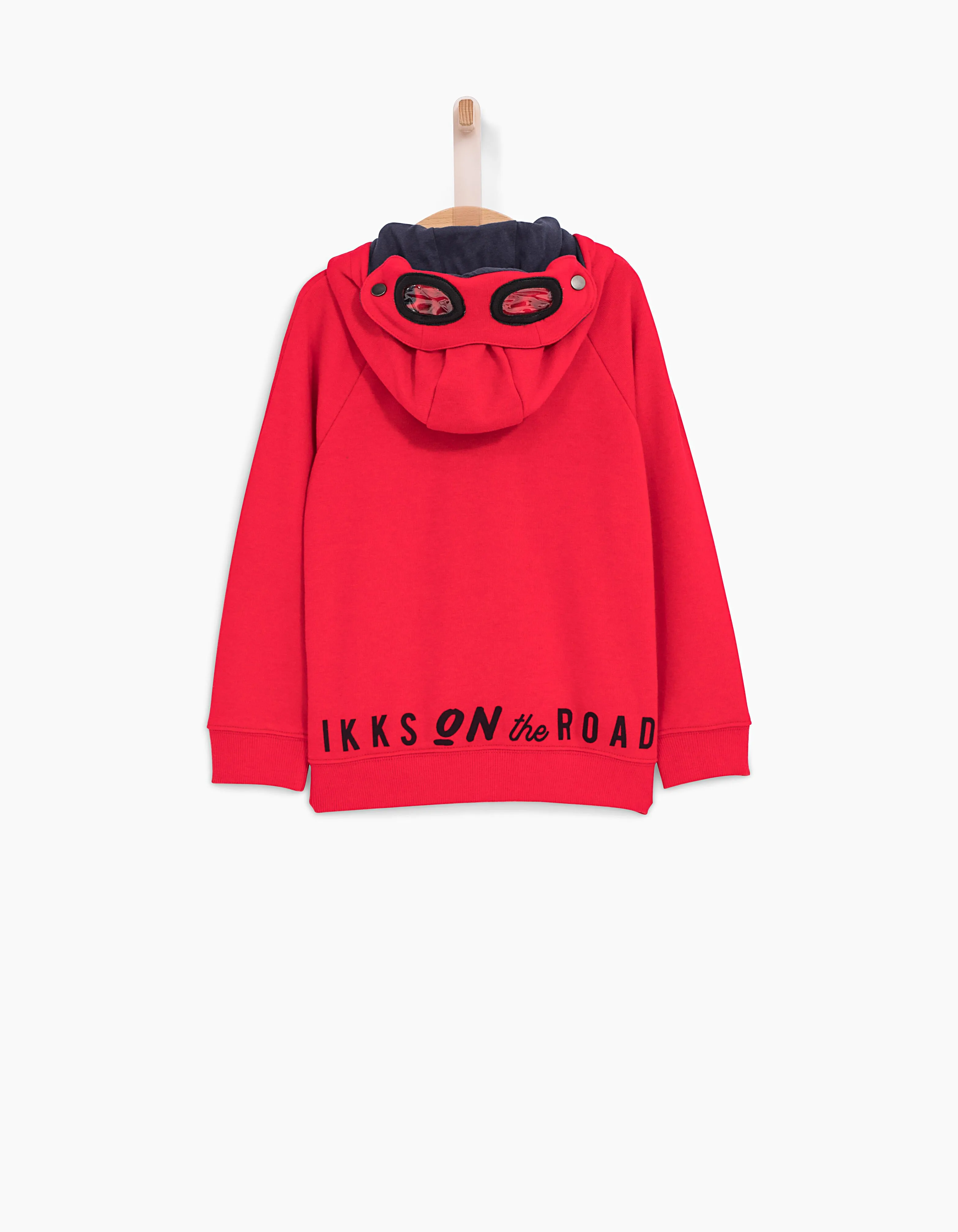 Cardigan rouge à lunettes sur capuche garçon