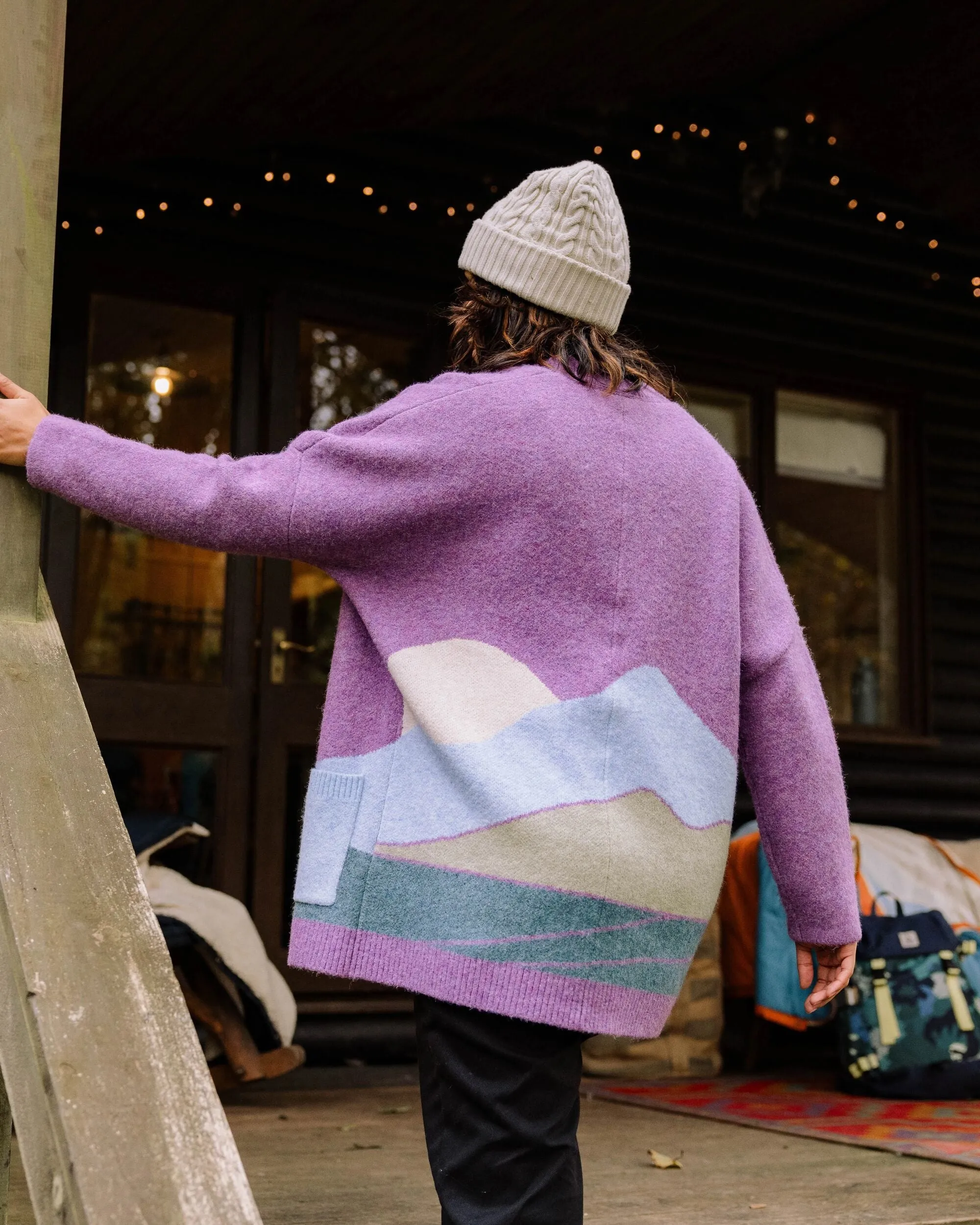 Cardigan Tricoté Recyclé Vista - Rhubarbe
