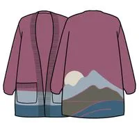 Cardigan Tricoté Recyclé Vista - Rhubarbe