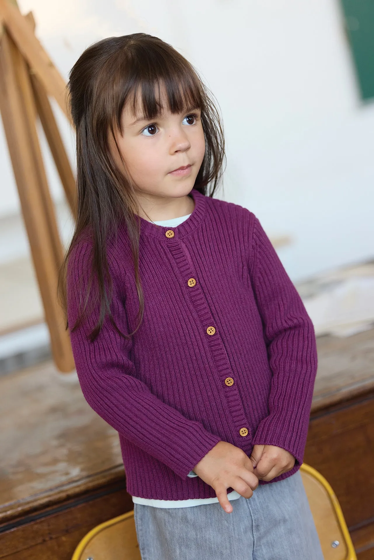 Cardigan - Violet coton