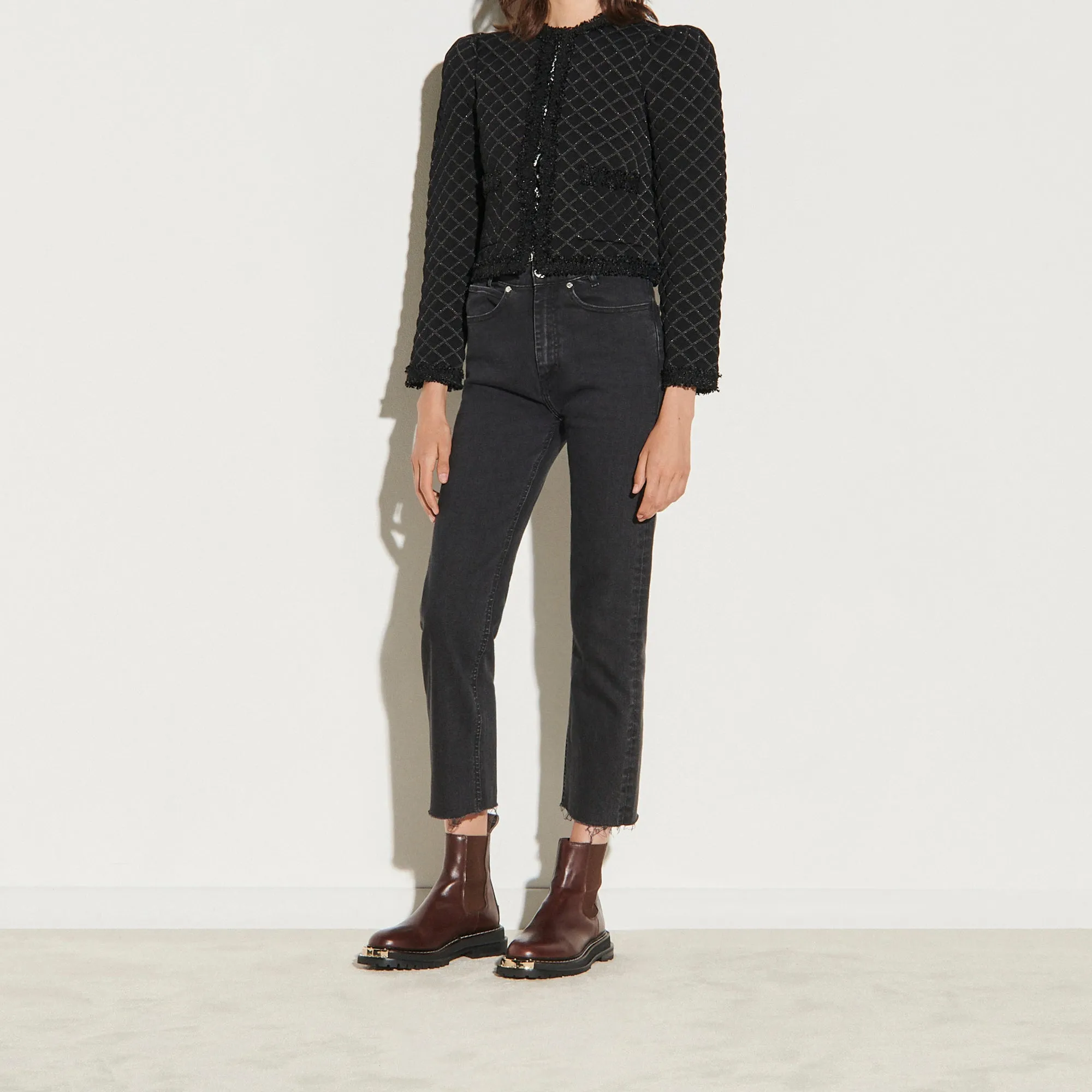 Cardigan à effet matelassé