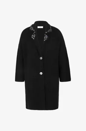 Cardigan épais en cachemire orné de cristaux
