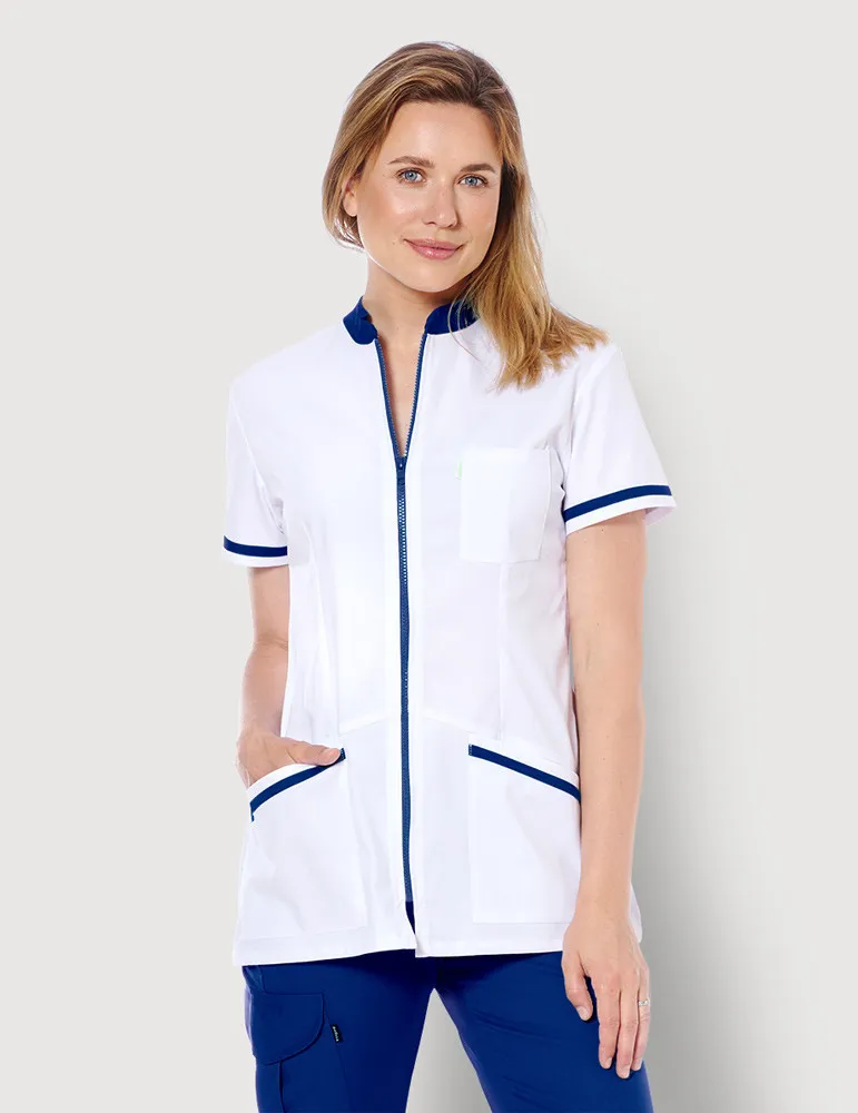 Celia blouse médicale blanche et couleur Made in France | Belissa