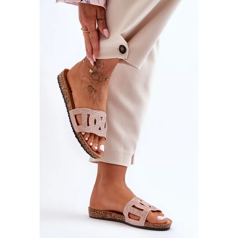 Chaussons Cloutés Femme Rose Evelins