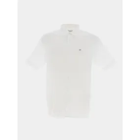 Chemise manches courtes poplin blanc homme - Clavin Klein | wimod