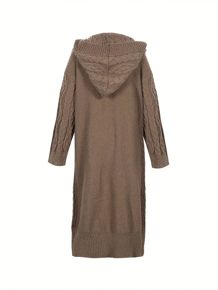 CLAIRE | Cardigan Long en Tricot Torsadé
