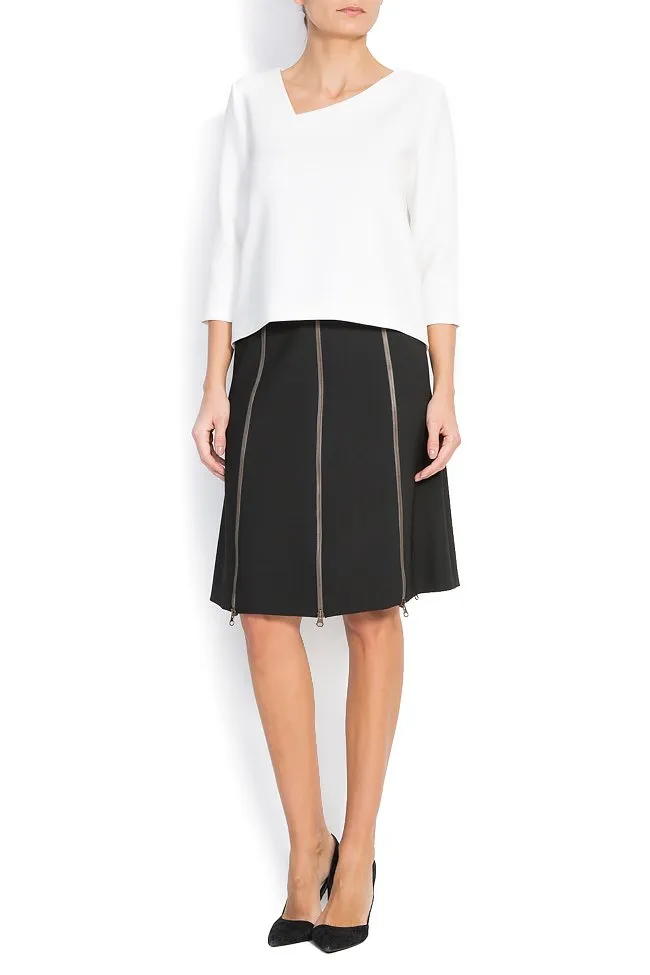 Claudia Castrase Blouse en mélange de coton avec décolleté asymétrique