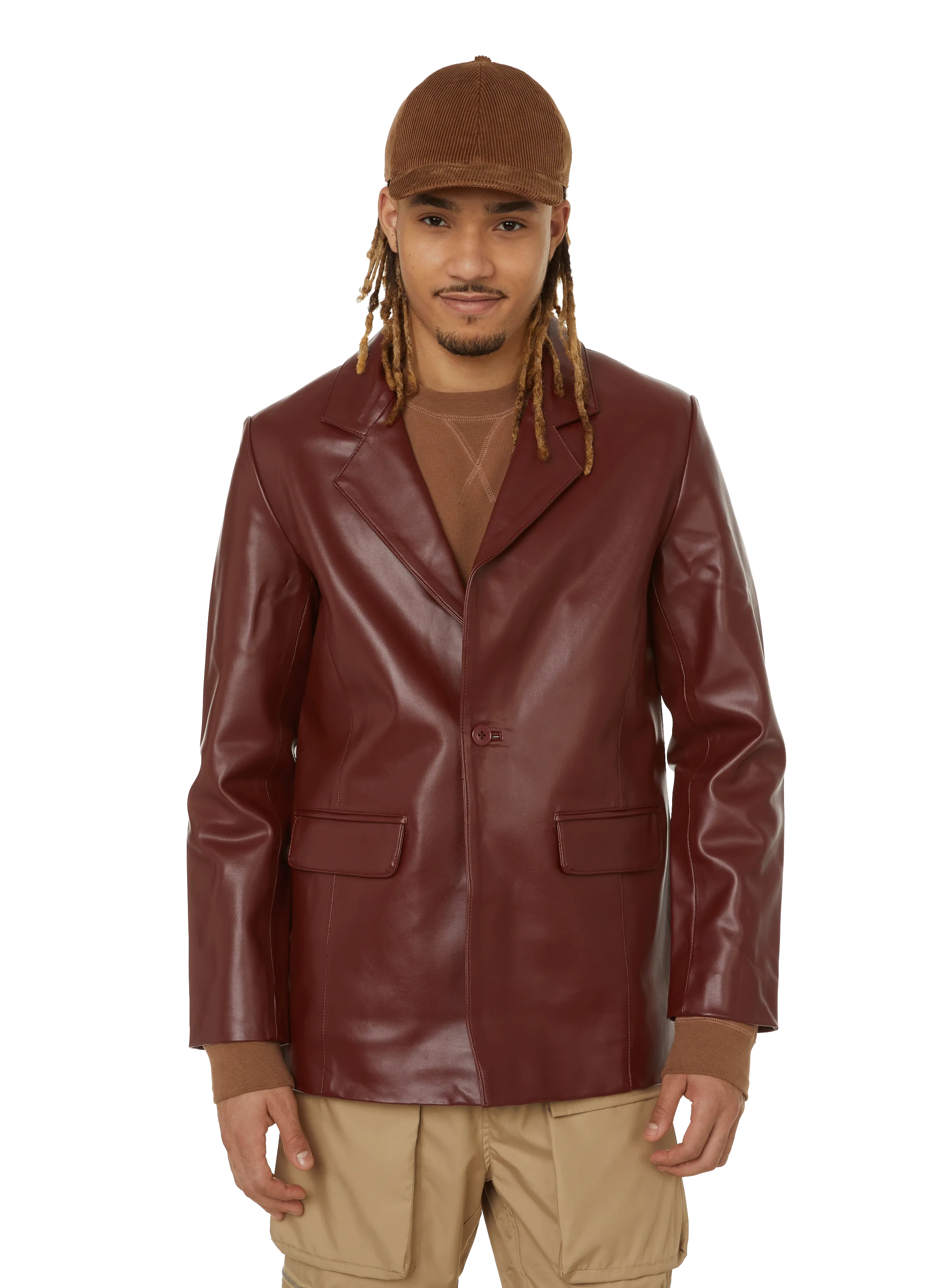 DEADWOOD  Blazer en cuir - Rouge