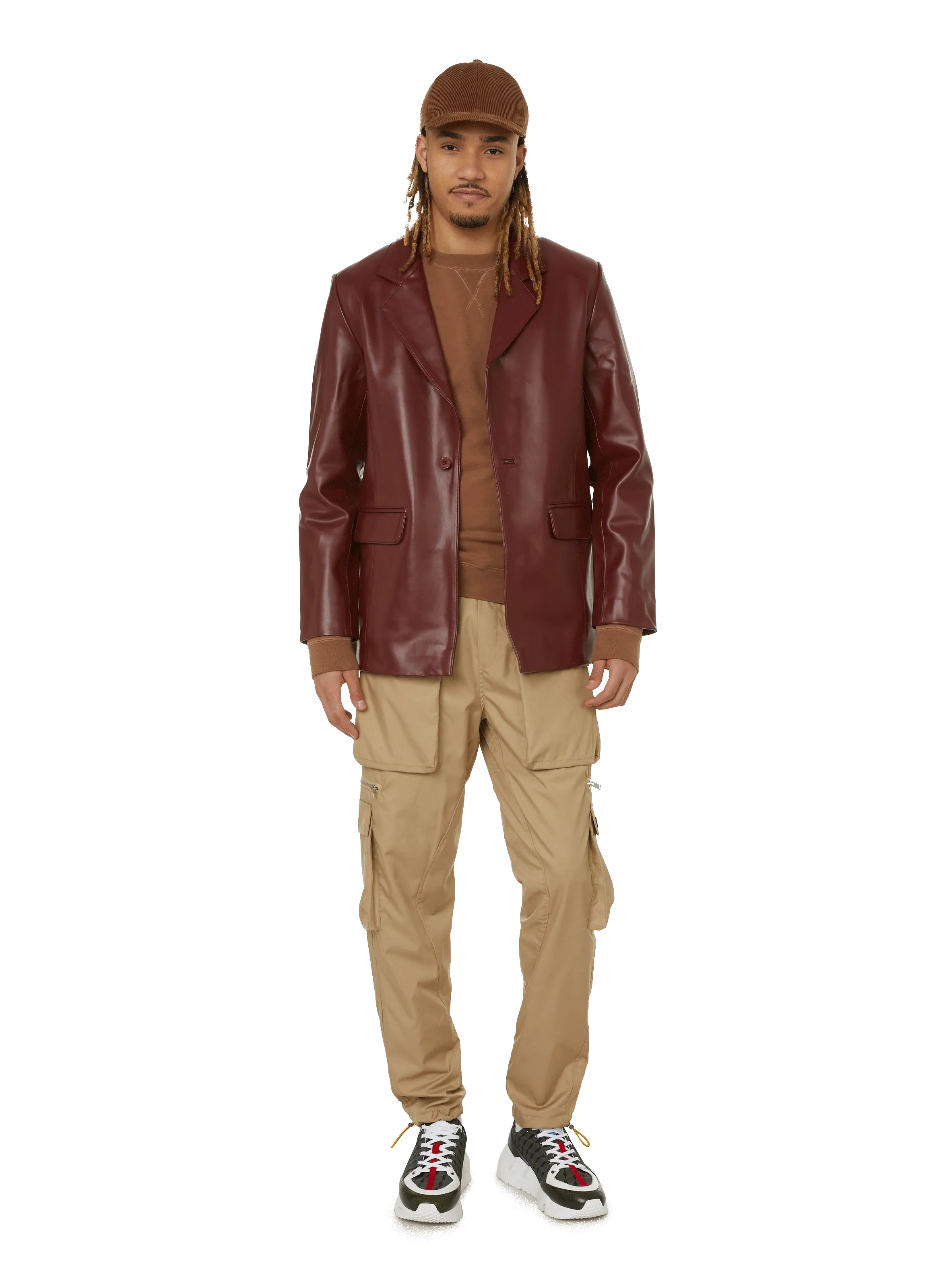 DEADWOOD  Blazer en cuir - Rouge