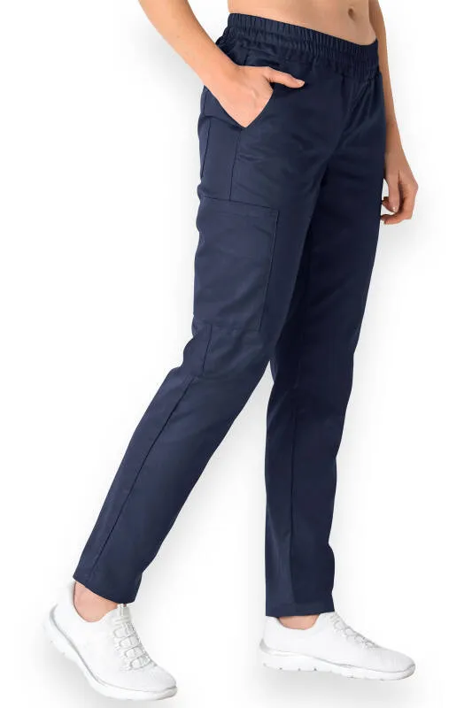 GREEN Pantalon Femme - Ceinture élastiquée bleu navy