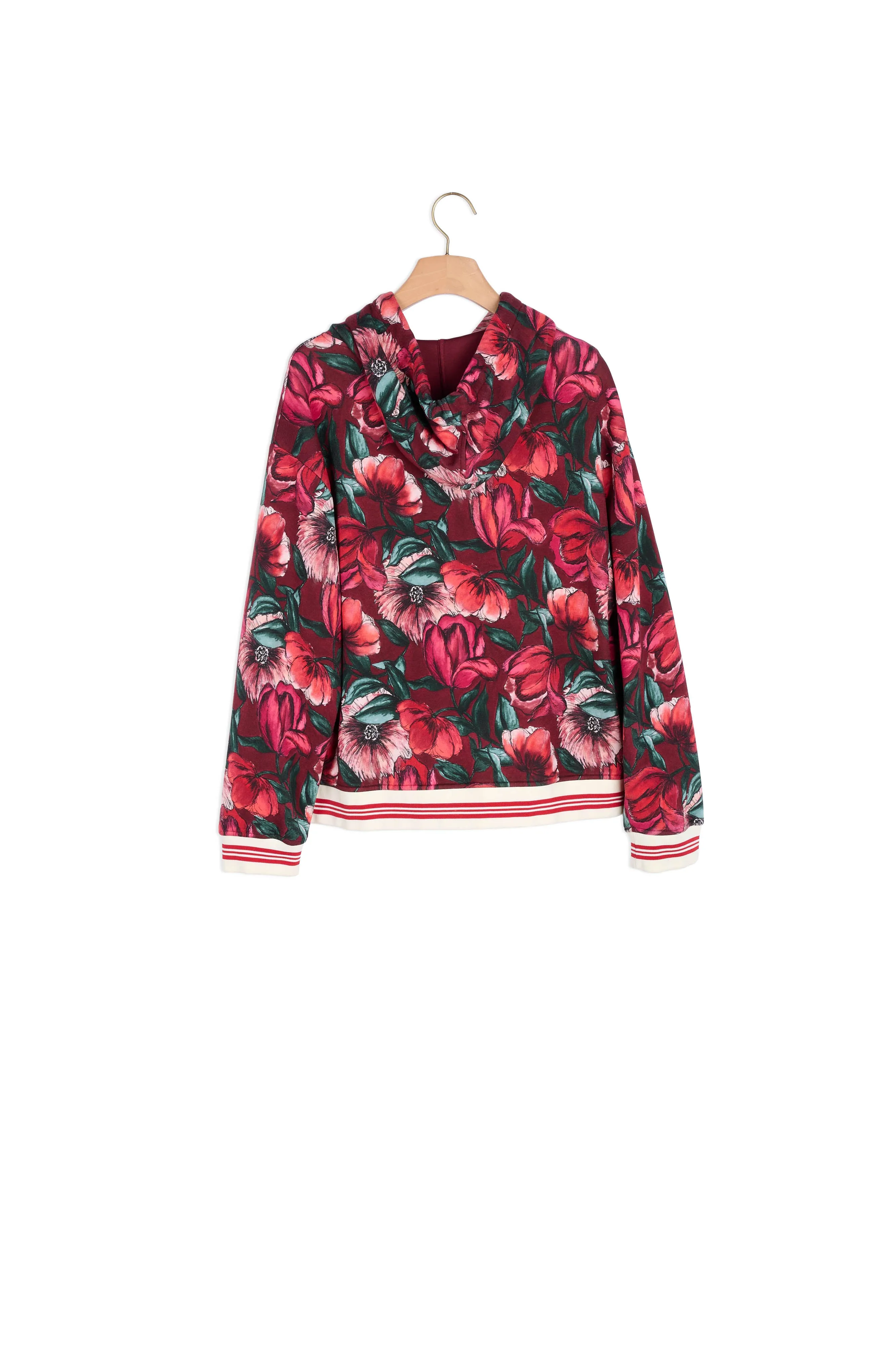 Hoodie à imprimé fleuri