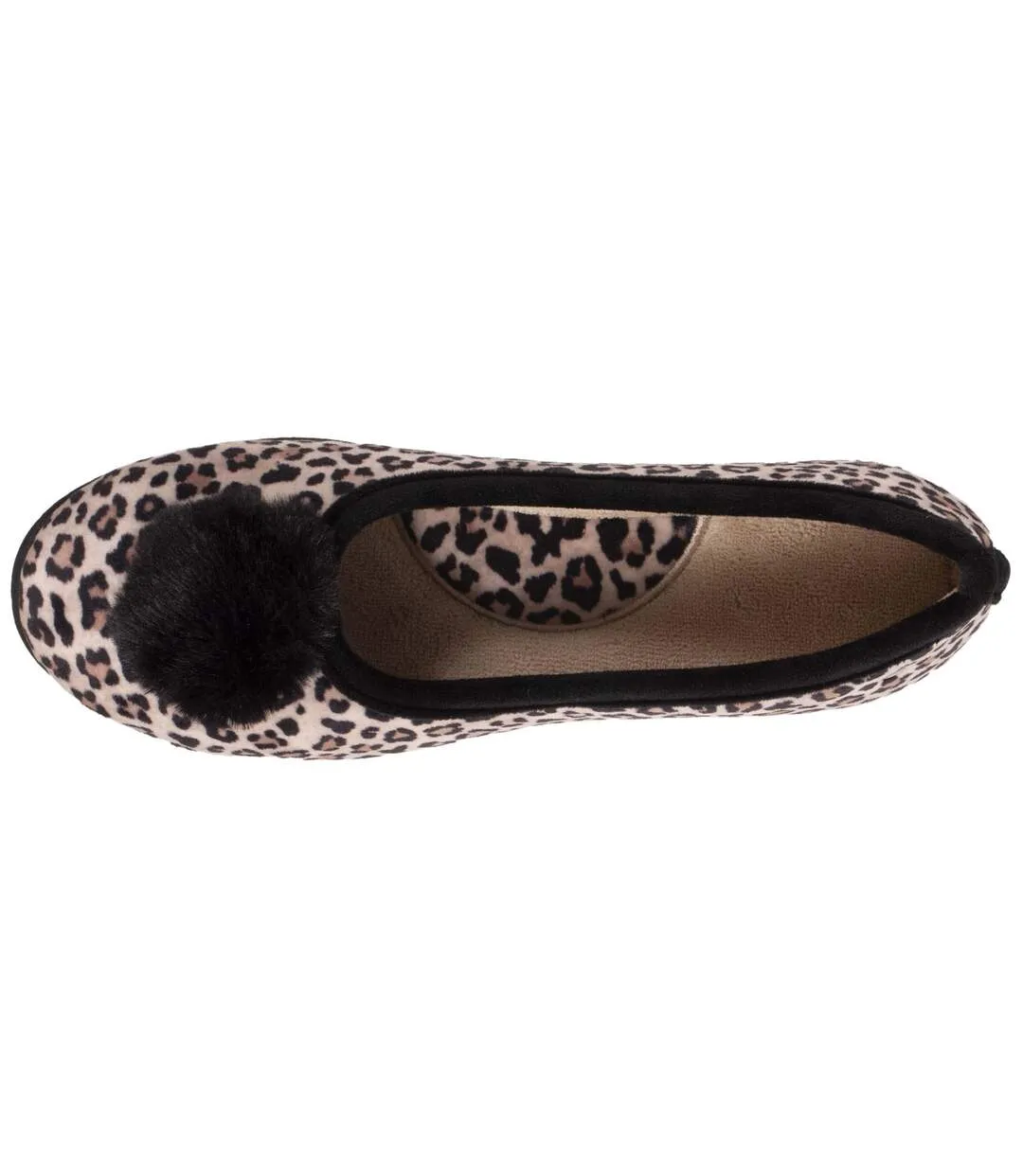 Isotoner Chaussons Ballerines femme pompom