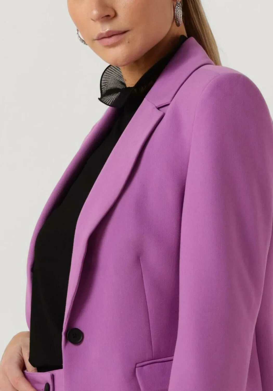 jansen amsterdam blazer wq238 woven blazer with long sleeve en violet