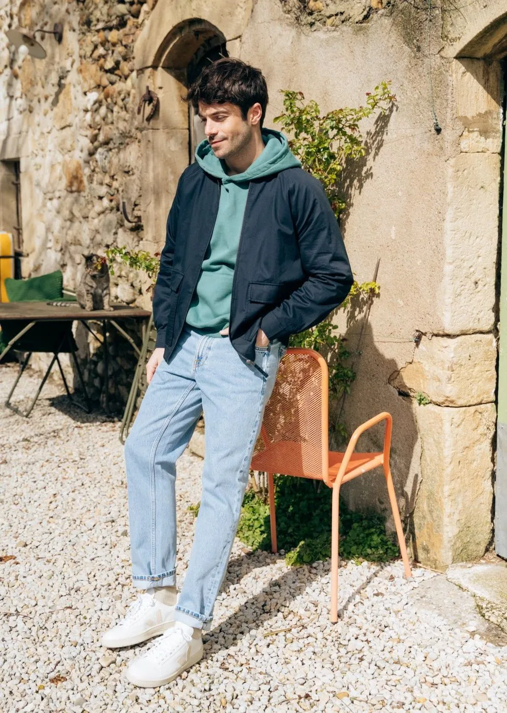 Jean droit en coton bio | bleu clair "gritty jackson summer clouds" homme