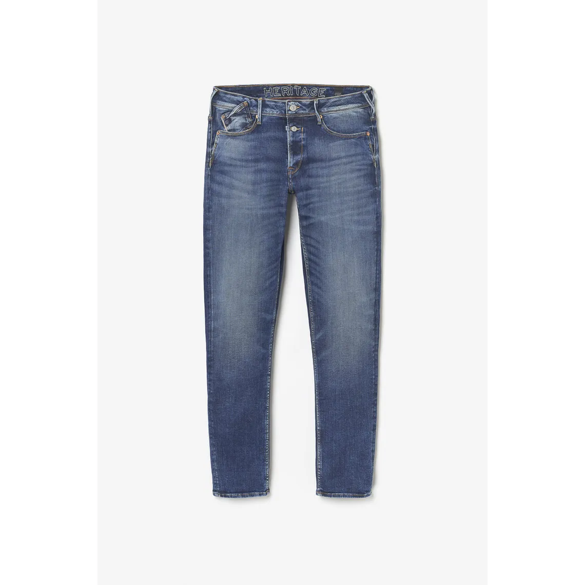Jeans ajusté 600/17, longueur 34 bleu en coton Otto Le Temps des Cerises - Jean Homme sur MenCorner