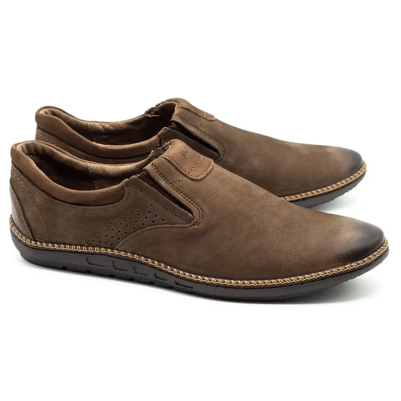 Joker Chaussures pour hommes, mocassins en cuir 937 olive multicolore