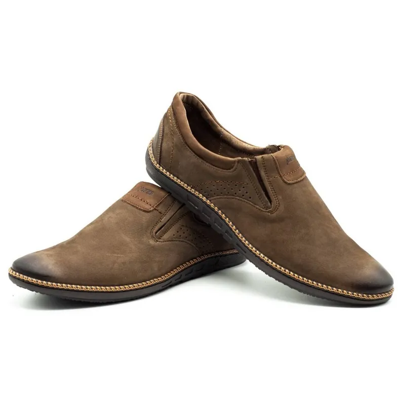 Joker Chaussures pour hommes, mocassins en cuir 937 olive multicolore