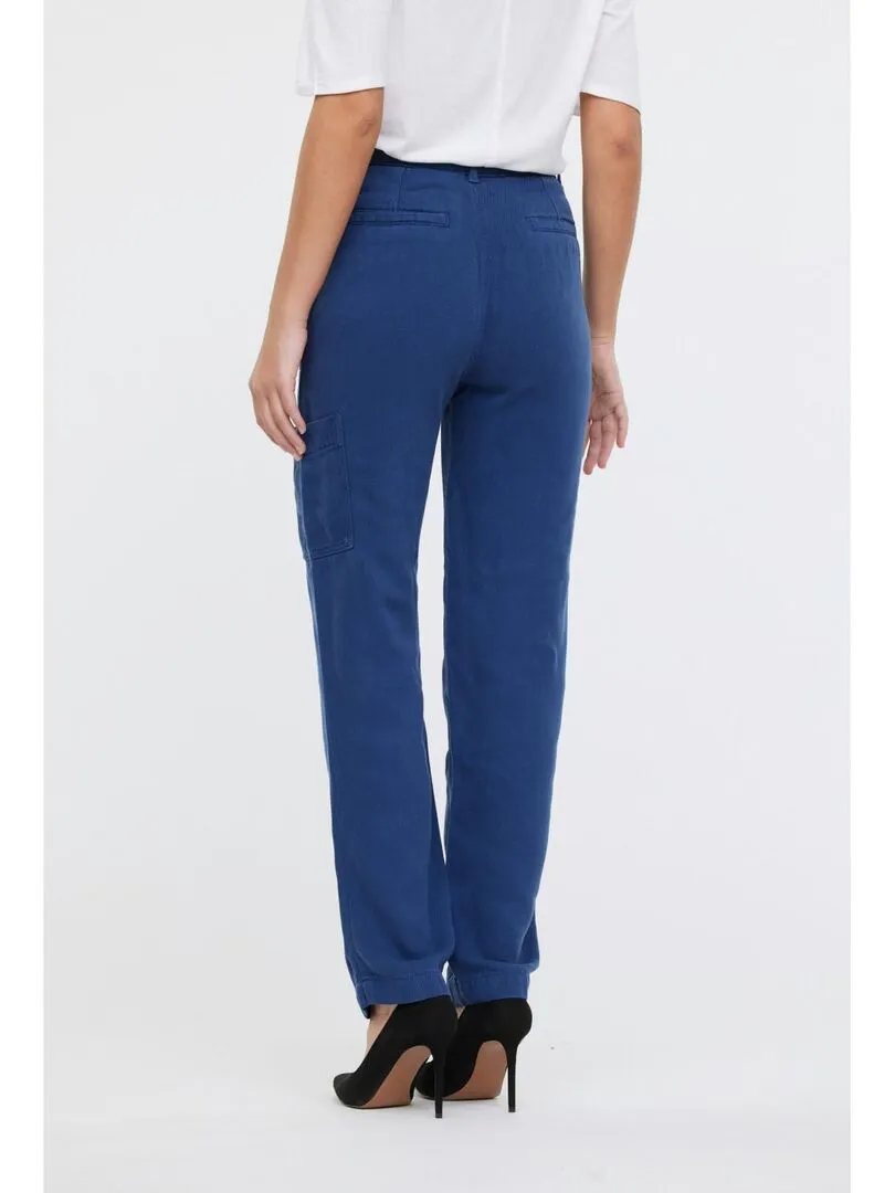 Lee Cooper - Pantalon lyocell loose GIXIE - Bleu foncé