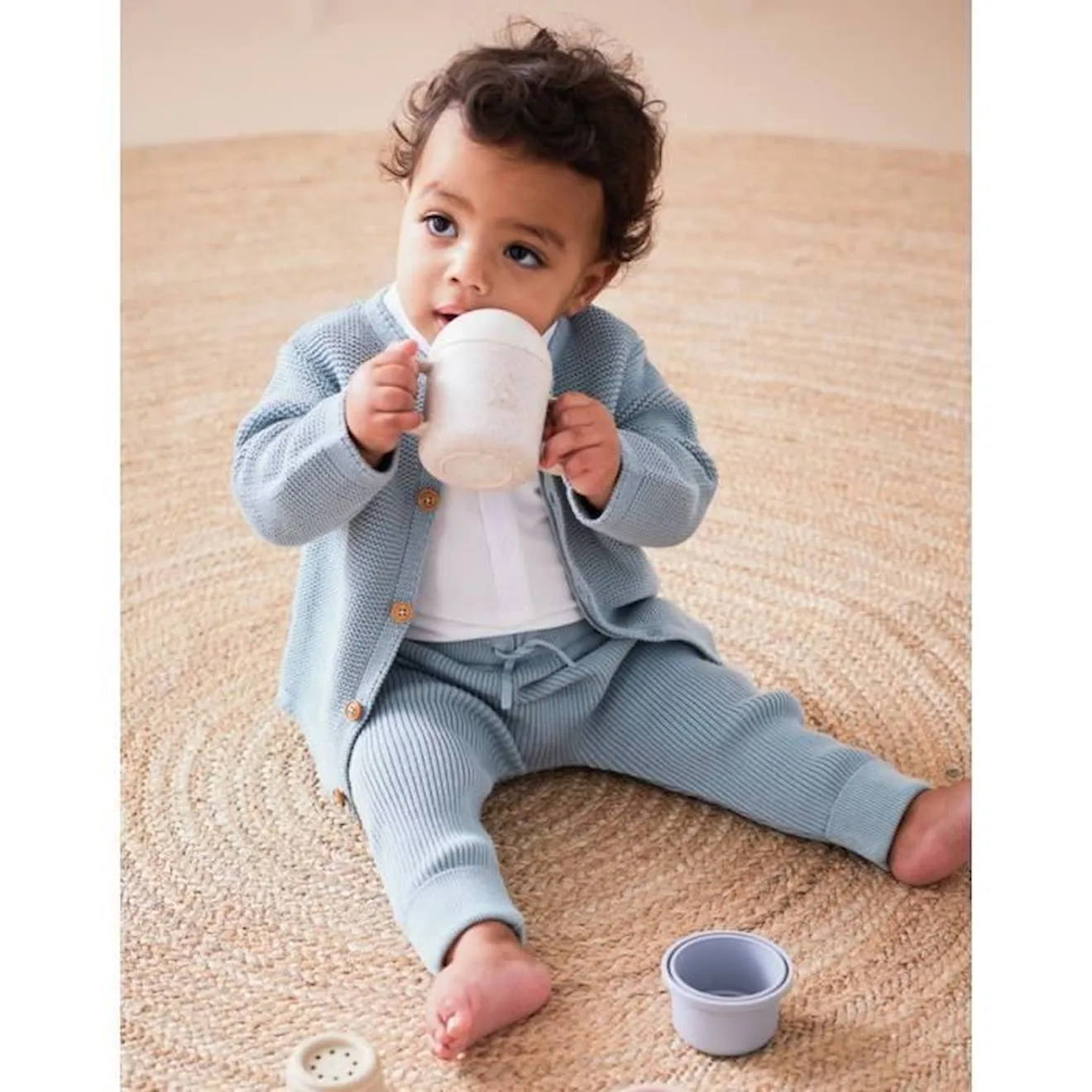Mix & Match cardigan tricot BIO gris - Noukies