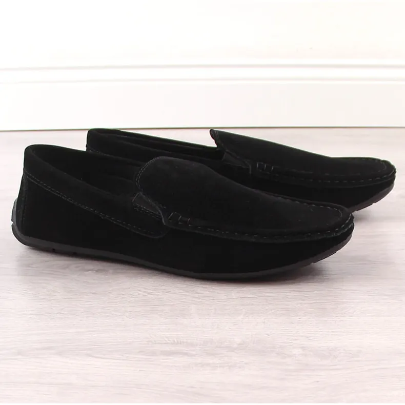 News Mocassins ajourés homme 4873 en daim noir ajouré le noir