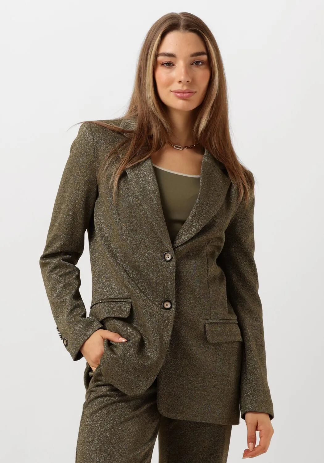 nukus blazer close blazer lurex olive