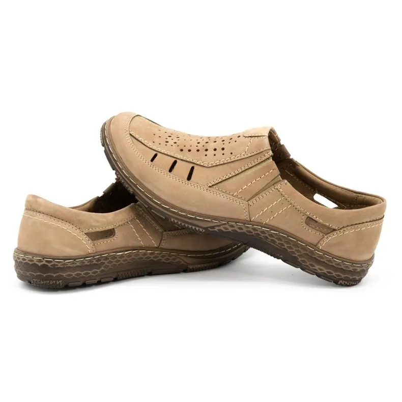 Olivier Mocassins homme en cuir pour l'été 492MA beige