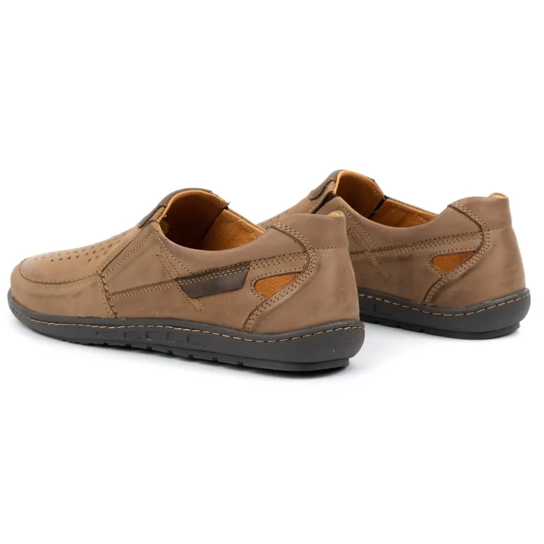 Olivier Mocassins homme en cuir pour l'été 602 marron brun