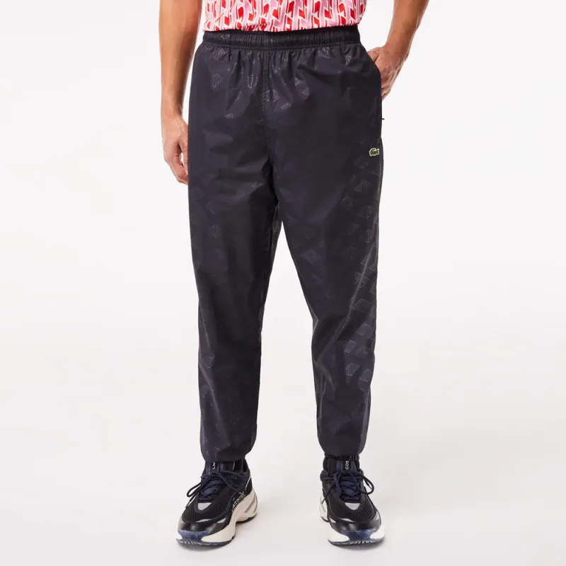 PANTALON DE SURVÊTEMENT HOMME LACOSTE IMPRIMÉ MONOGRAMME NOIR