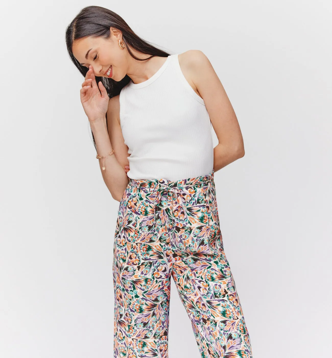 Pantalon large imprimé Femme - Imprimé multicolore