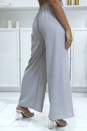 Pantalon palazzo uni gris très tendance