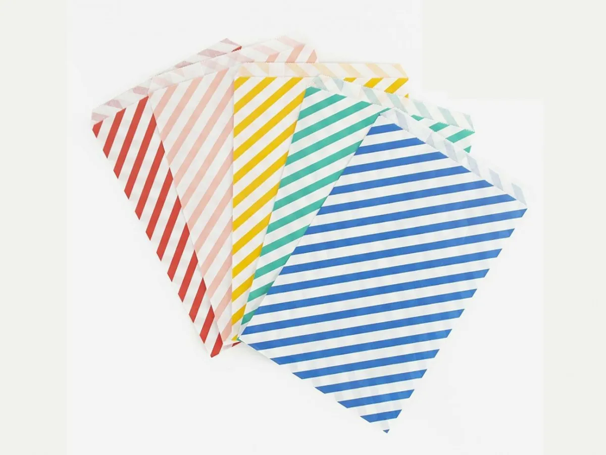 Party Bags rayés multicolores