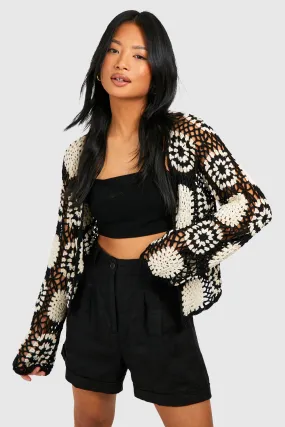 Petite - Cardigan patchwork en crochet