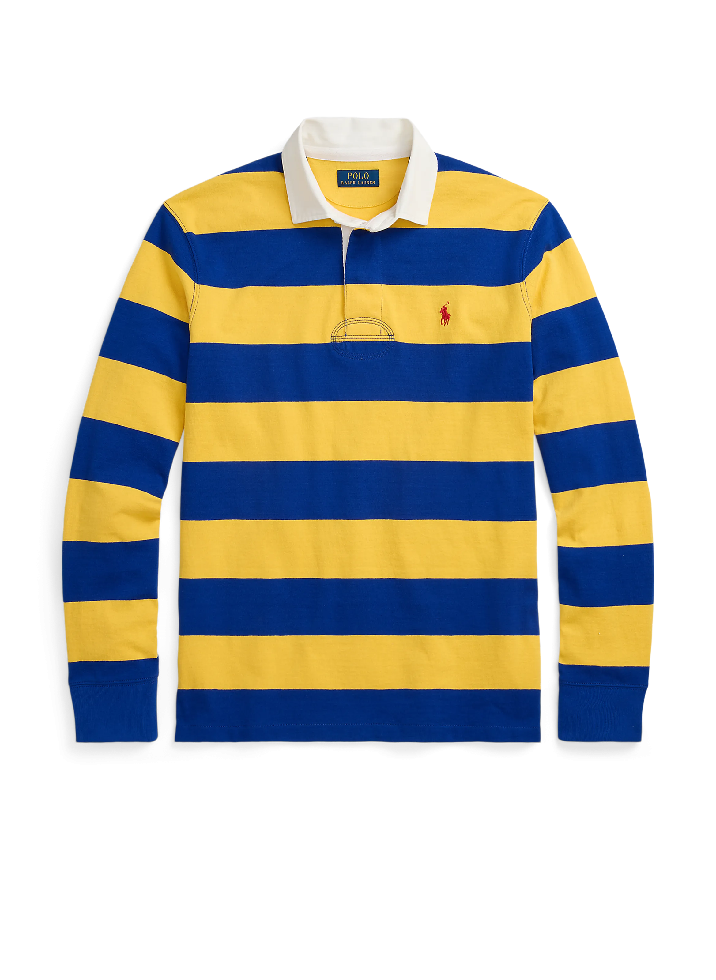 POLO RALPH LAUREN  Polo rayé manches longues en coton - Jaune