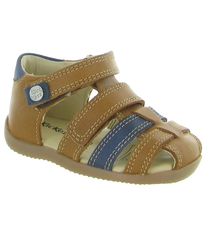 pre marche du 16 au 23 -  - bebe garcon - Toile Jean - Blanc - Kickers