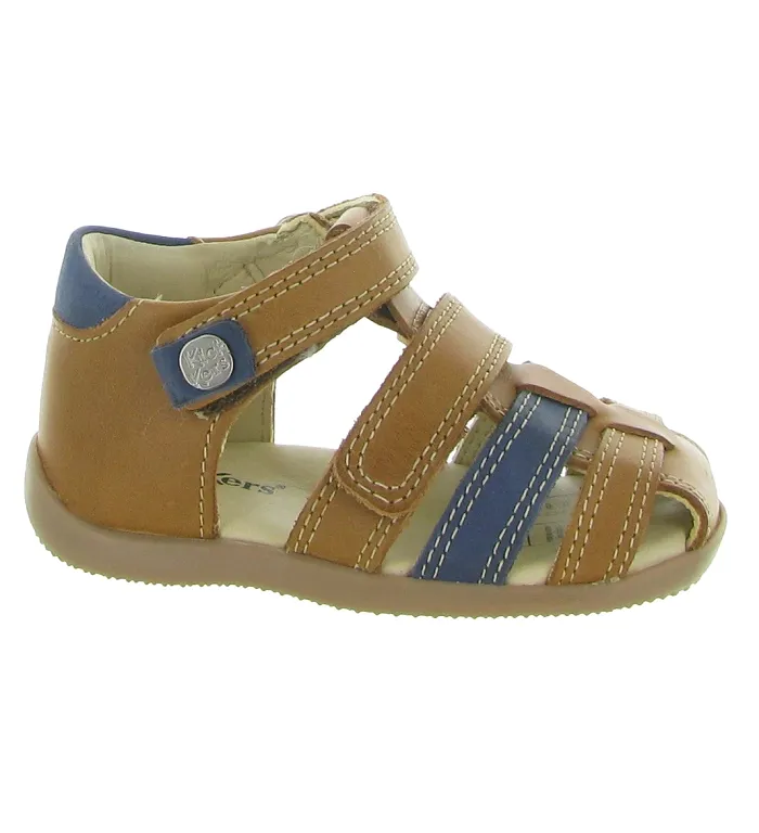 pre marche du 16 au 23 -  - bebe garcon - Toile Jean - Blanc - Kickers
